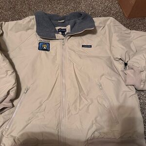 Lands' End Beige and Gray Men's Jacket